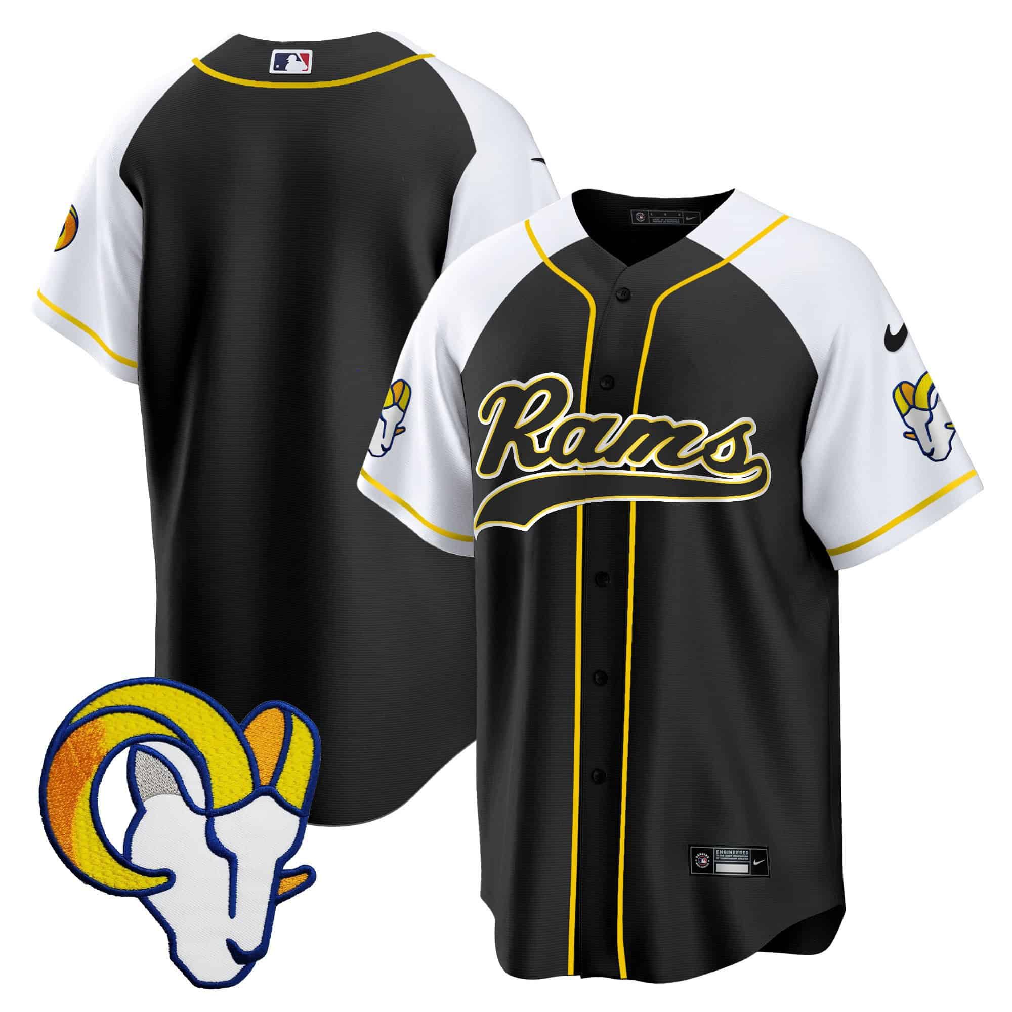 Men Los Angeles Rams Blank Black 2024 Nike Baseball NFL Jersey